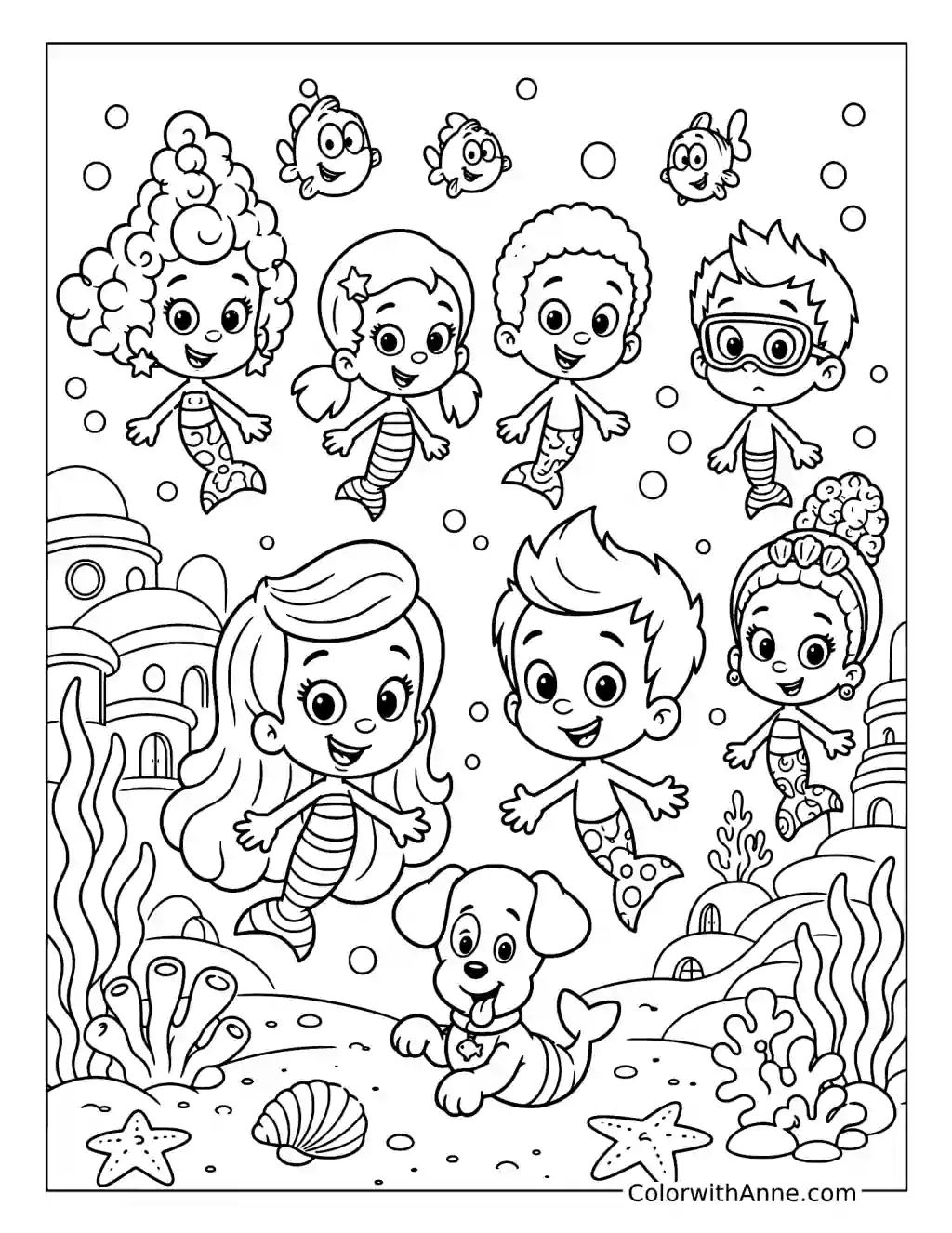 Bubble Guppies Underwater coloring page