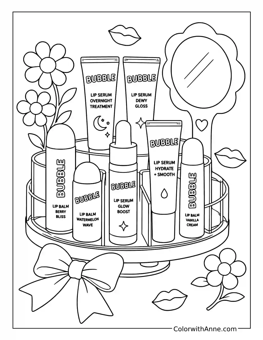 Bubble Lip Serum Collection coloring page
