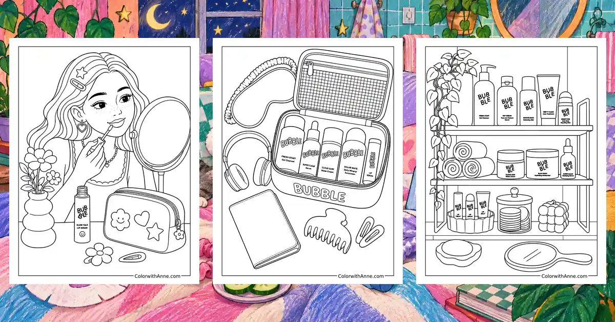 Bubble Skincare Coloring Pages banner
