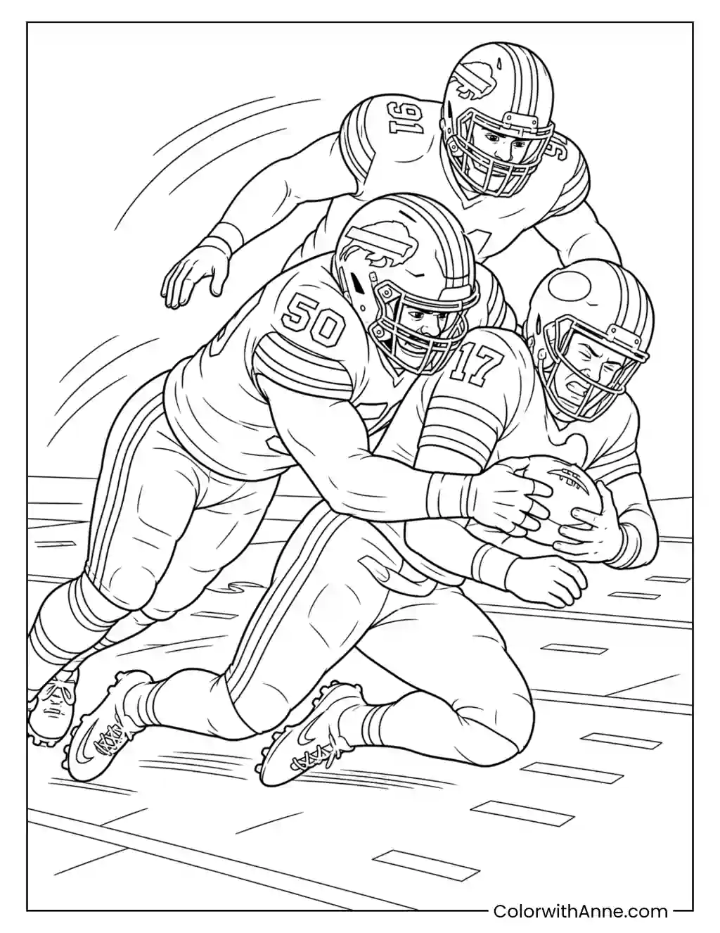 Buffalo Bills Defensive Sack coloring page