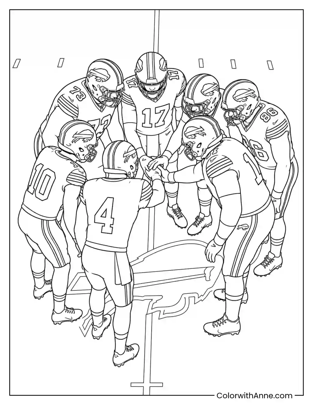 Buffalo Bills Huddle coloring page