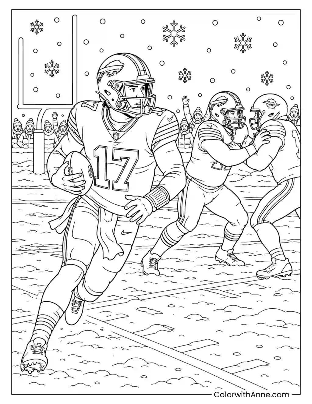 Buffalo Bills Snowy Football coloring page