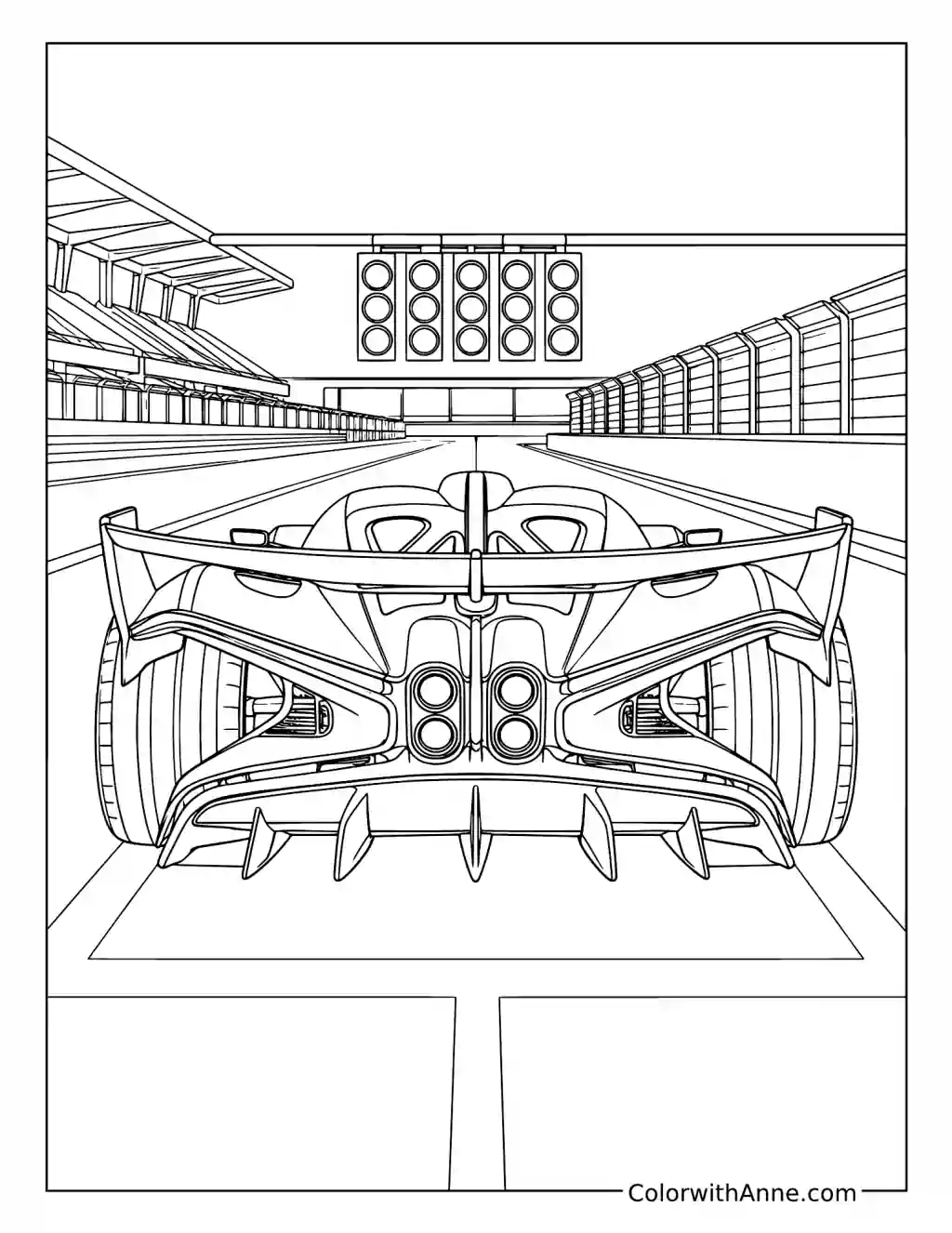 Bugatti Bolide on the Starting Grid coloring page