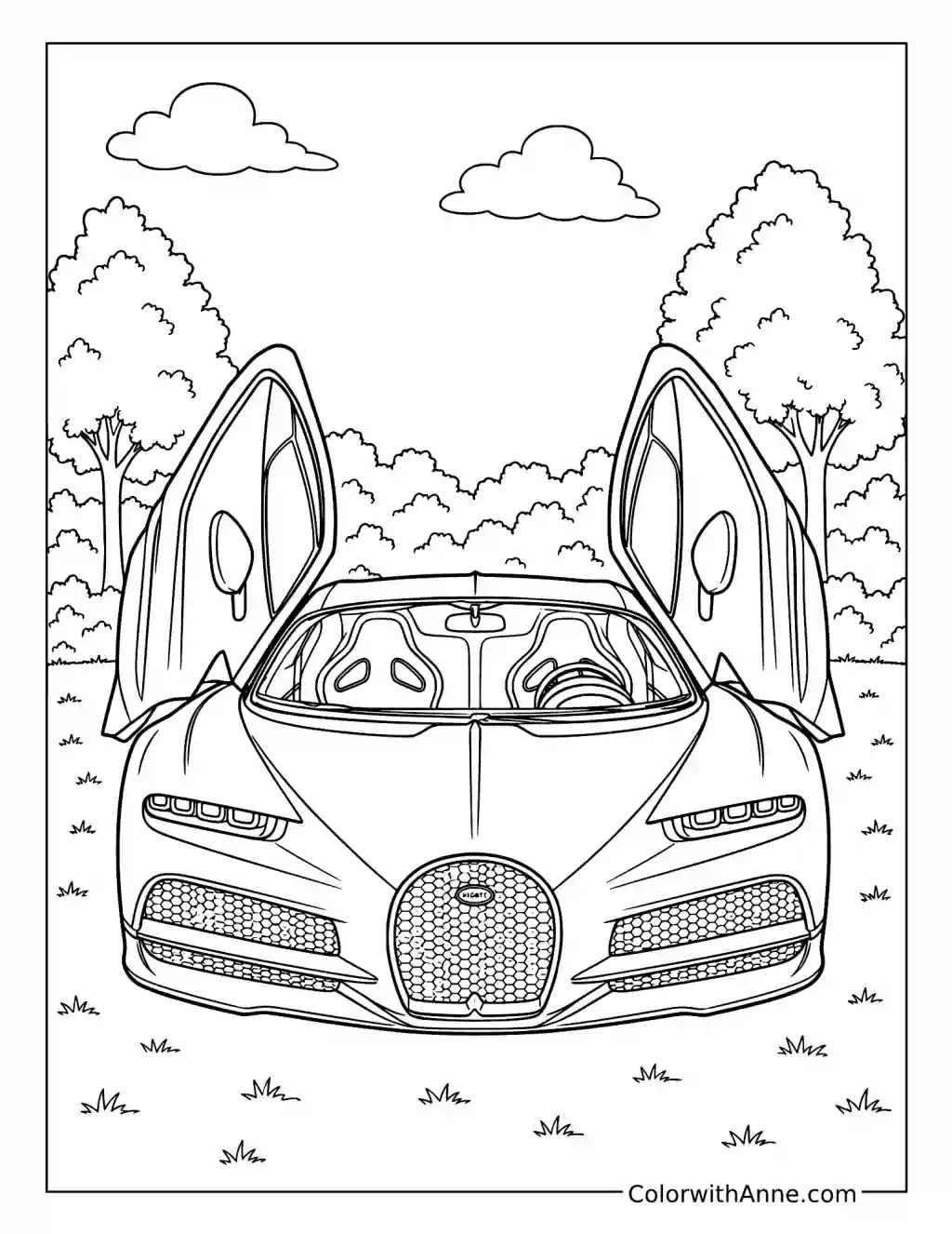 Bugatti Tourbillon with Raised Doors coloring page