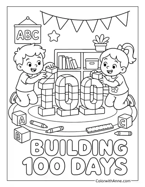 100th Day Of School Coloring Pages