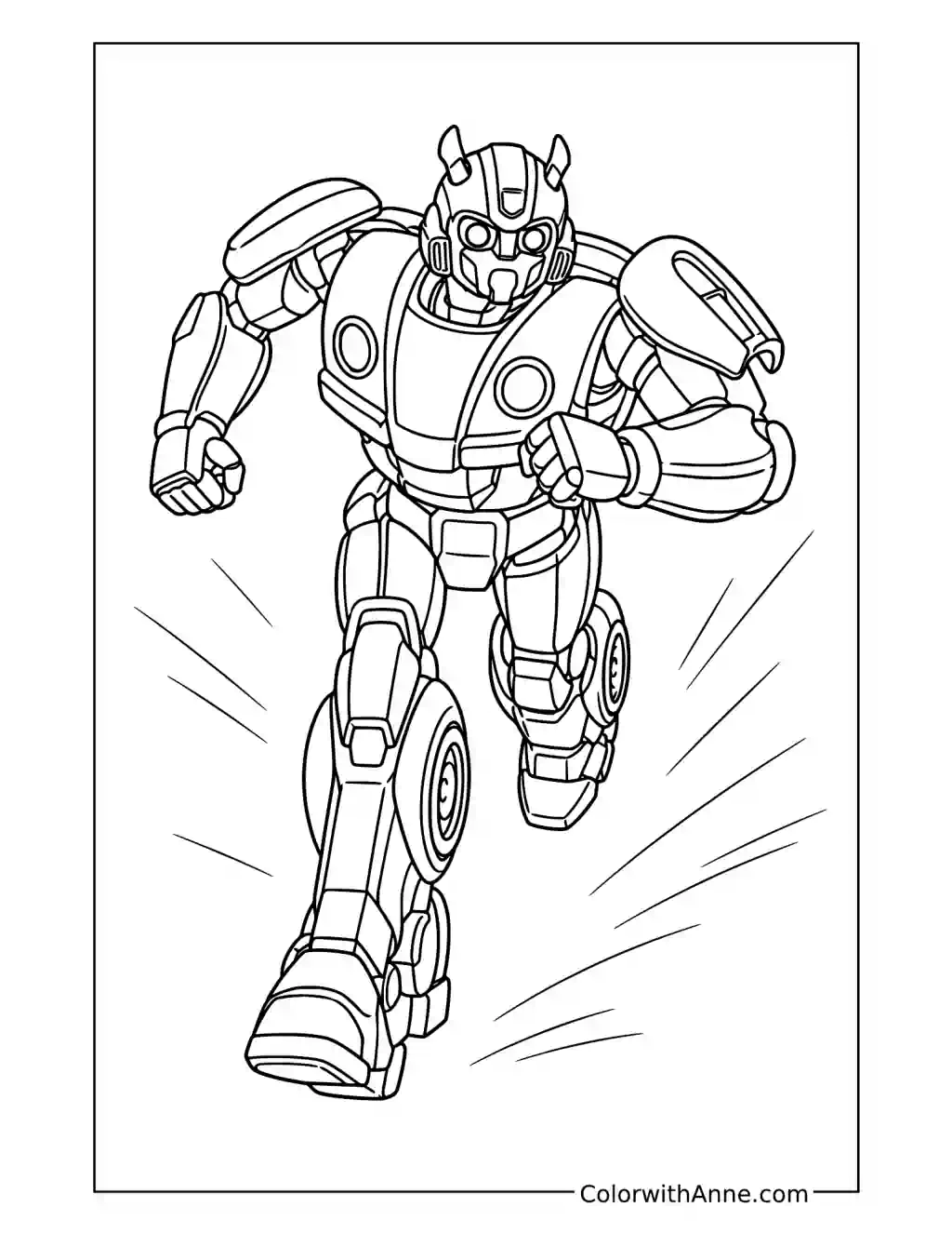 Bumblebee Charging Forward coloring page