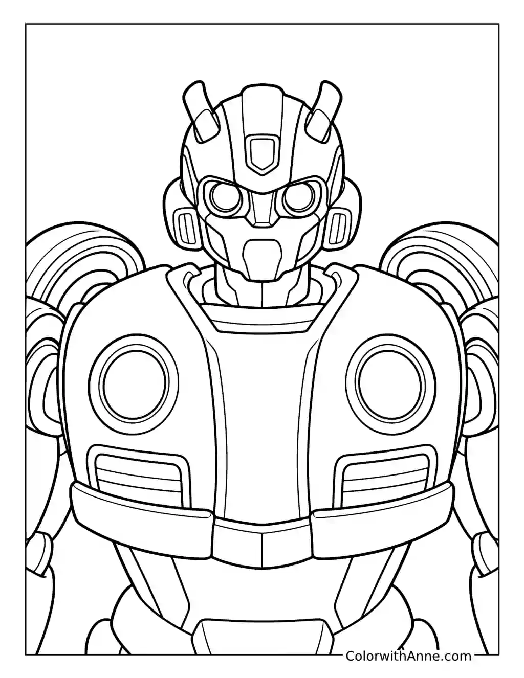 Bumblebee Close-Up coloring page