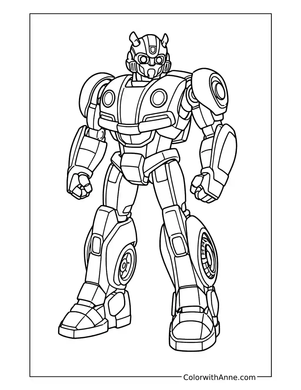 Bumblebee Heroic Robot coloring page
