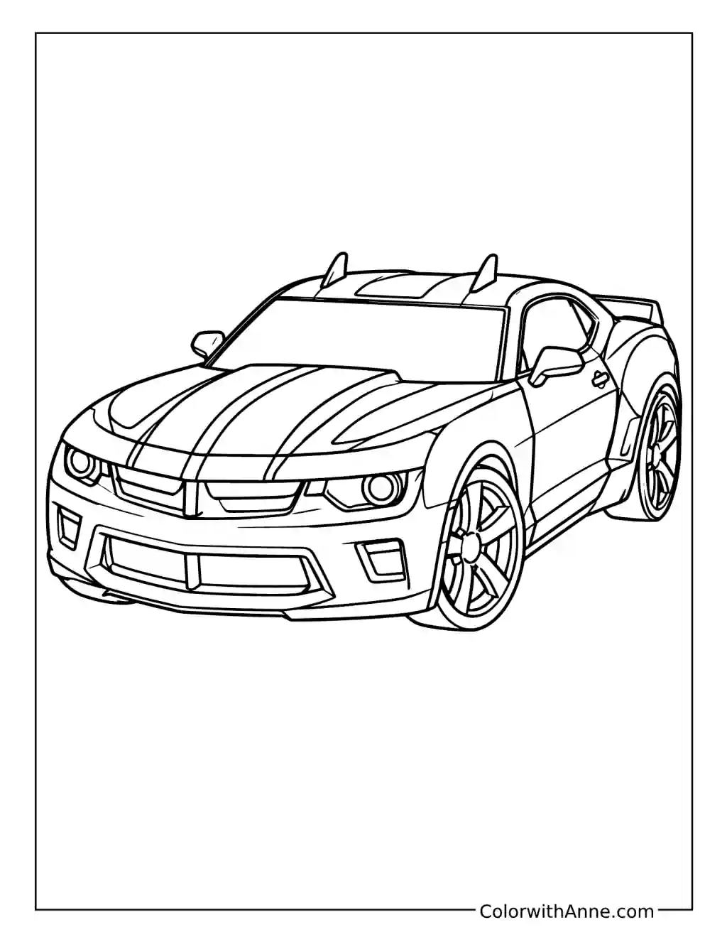 Bumblebee Sports Car coloring page