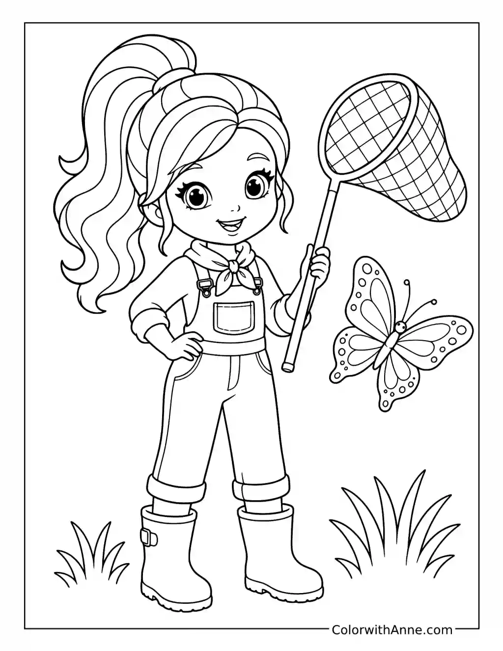 Butterfly Explorer Doll coloring page