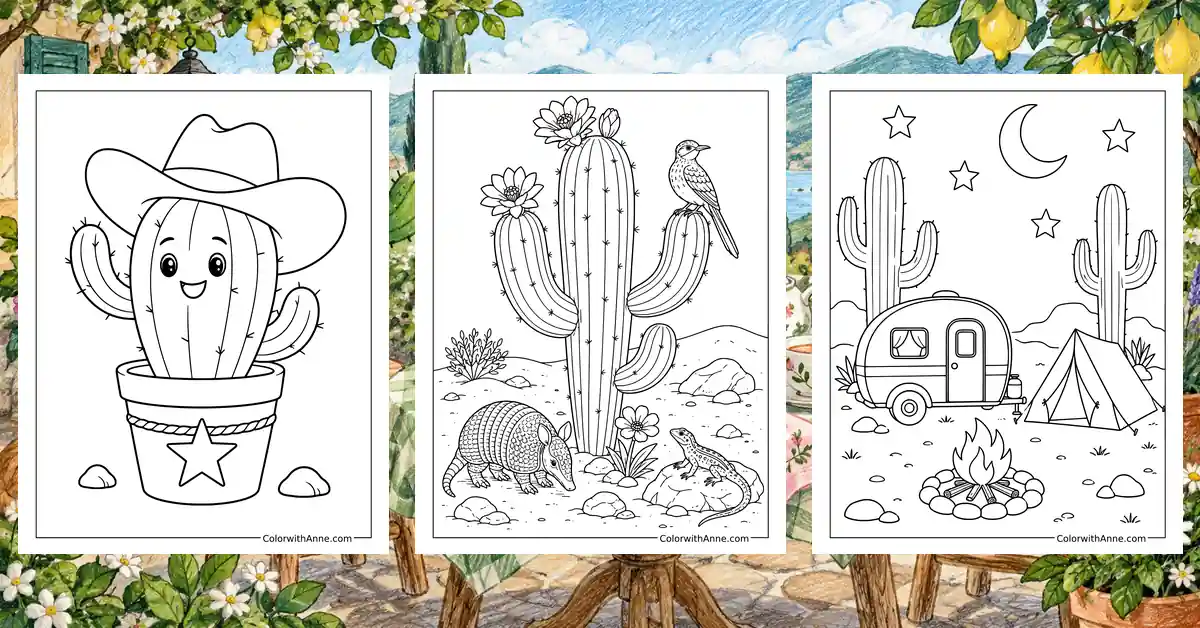 Cactus Coloring Pages banner