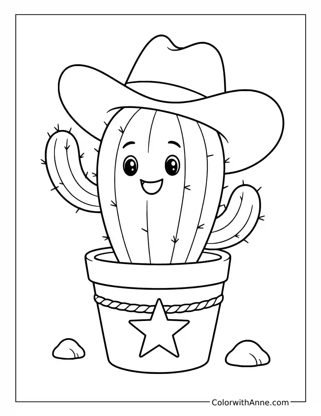Cactus in a Cowboy Hat coloring page
