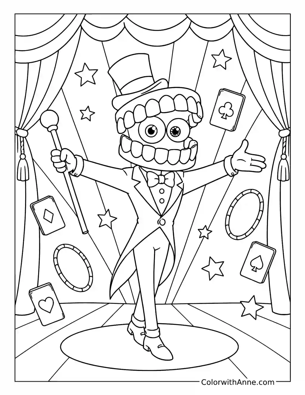 Caine's Circus Magic Show coloring page