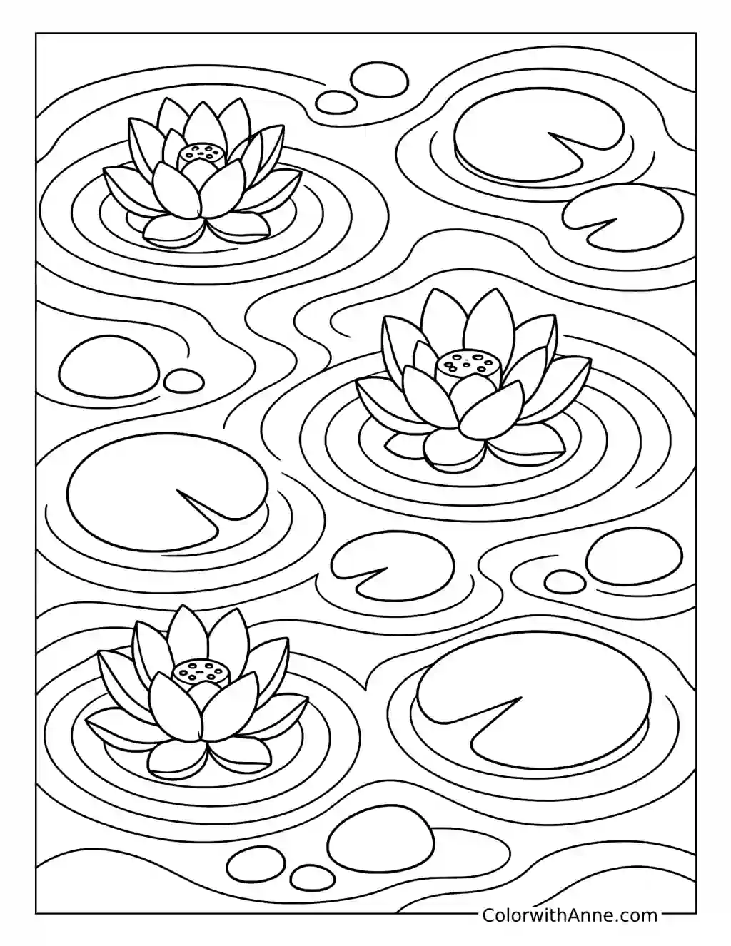 Calming Water Ripples Pattern coloring page