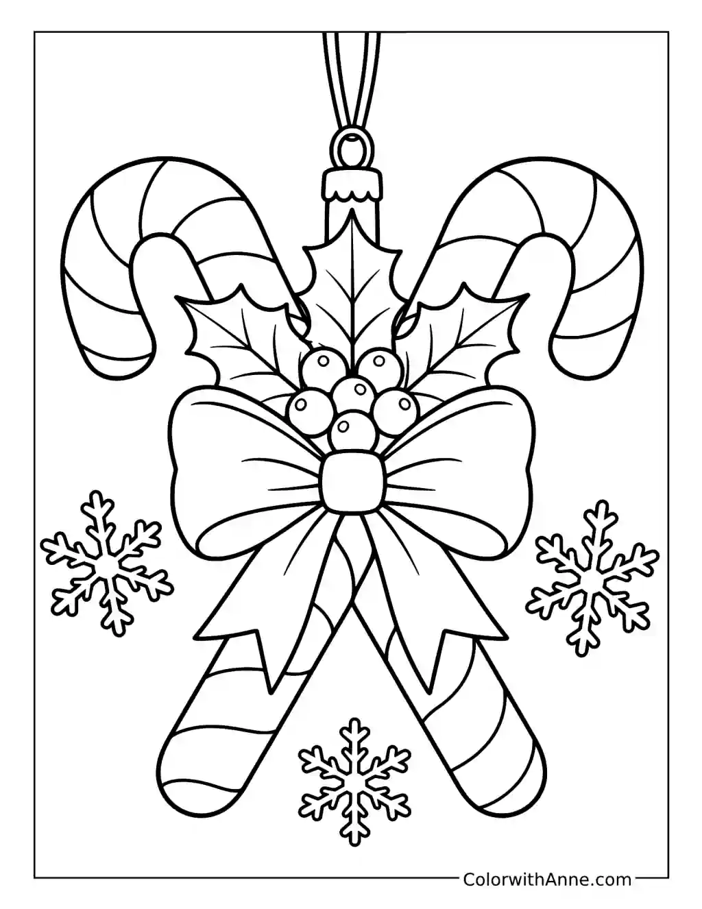 Candy Cane Ornament coloring page