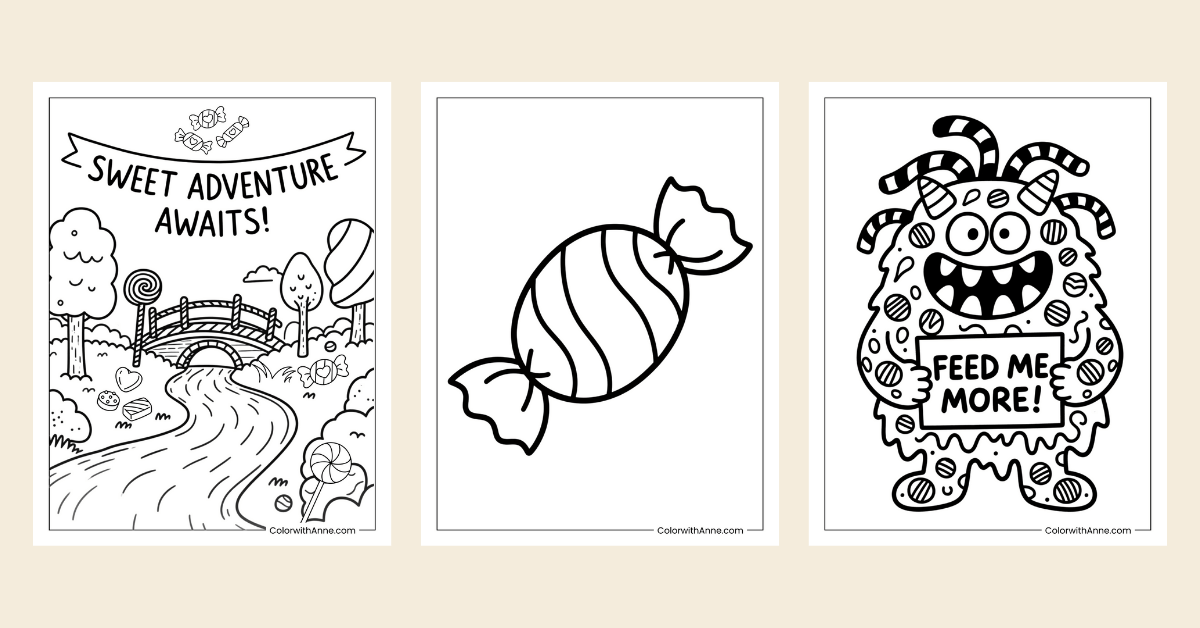 candy coloring pages banner