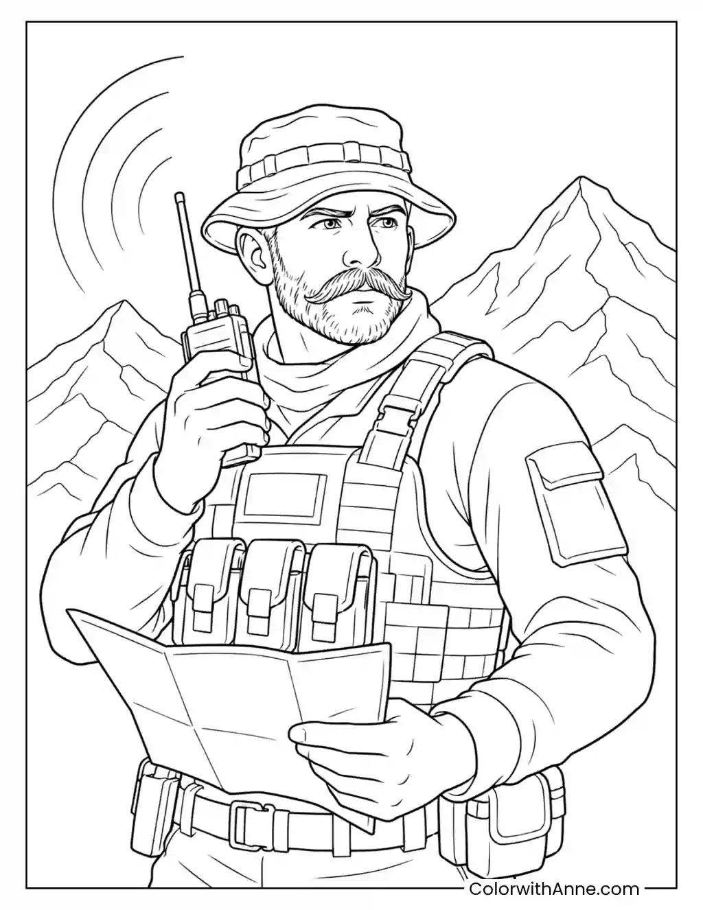 Captain Price Ready for the Mission coloring page