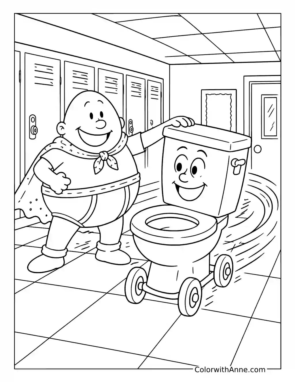 Captain Underpants and the Turbo Toilet coloring page