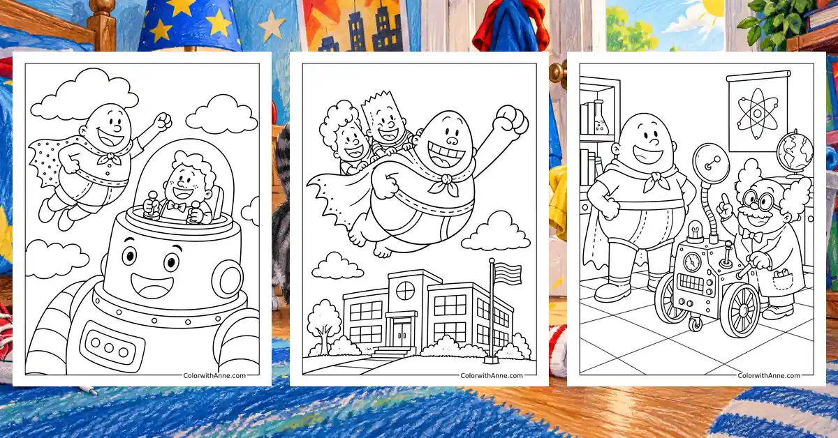 Captain Underpants Coloring Pages banner