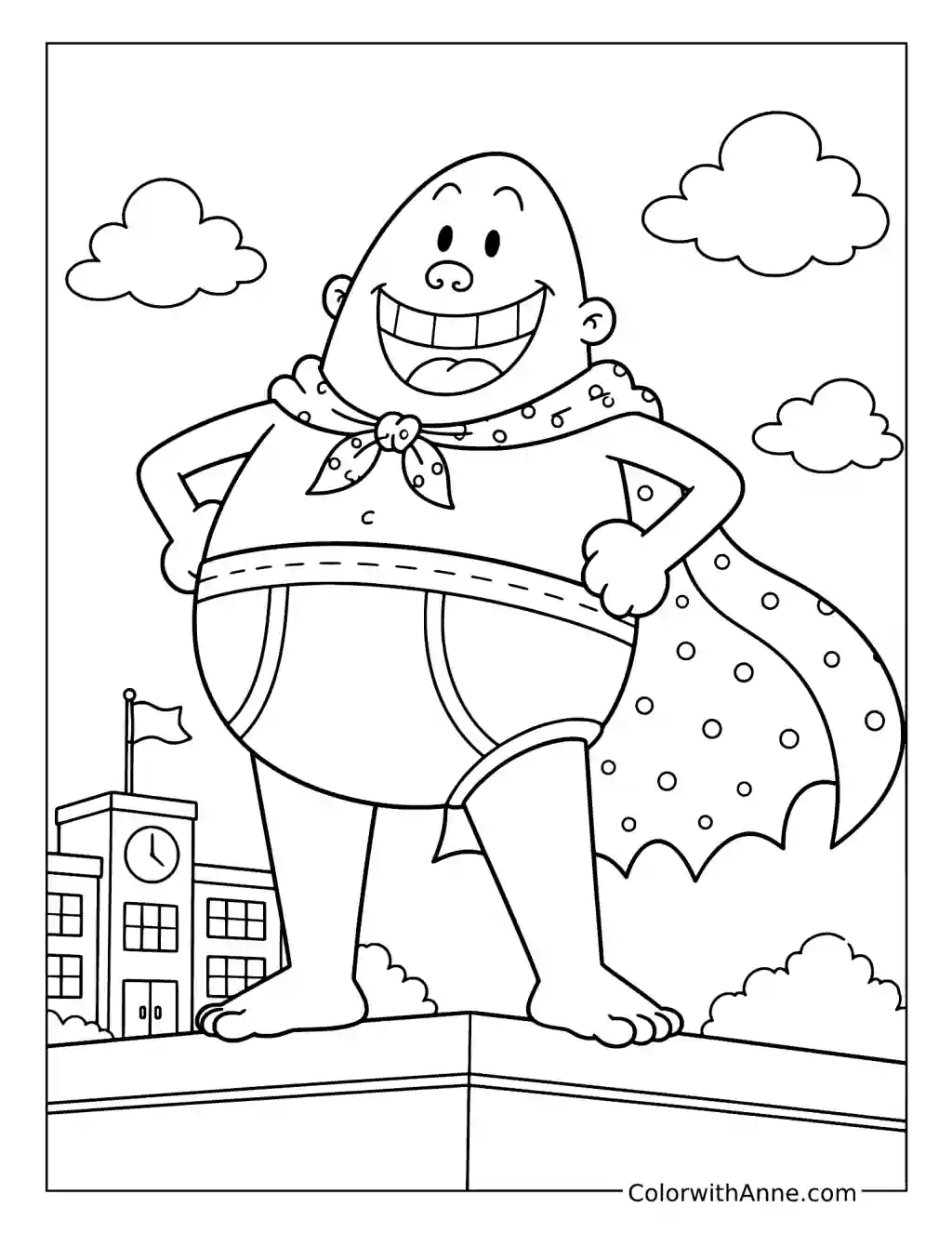 Captain Underpants Heroic Pose coloring page