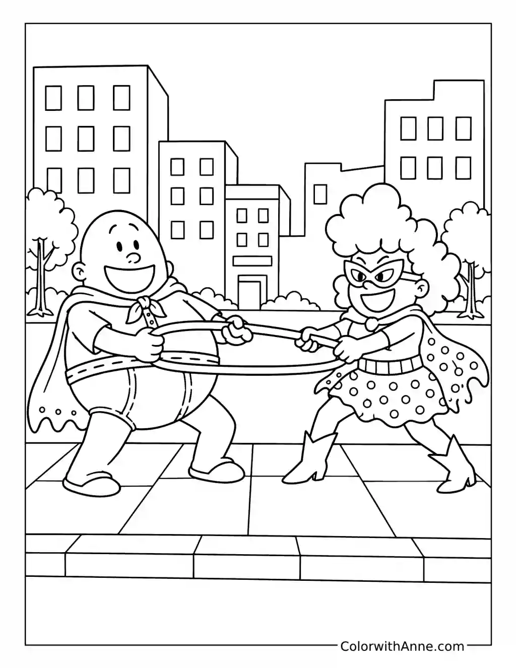 Captain Underpants Versus Wedgie Woman coloring page