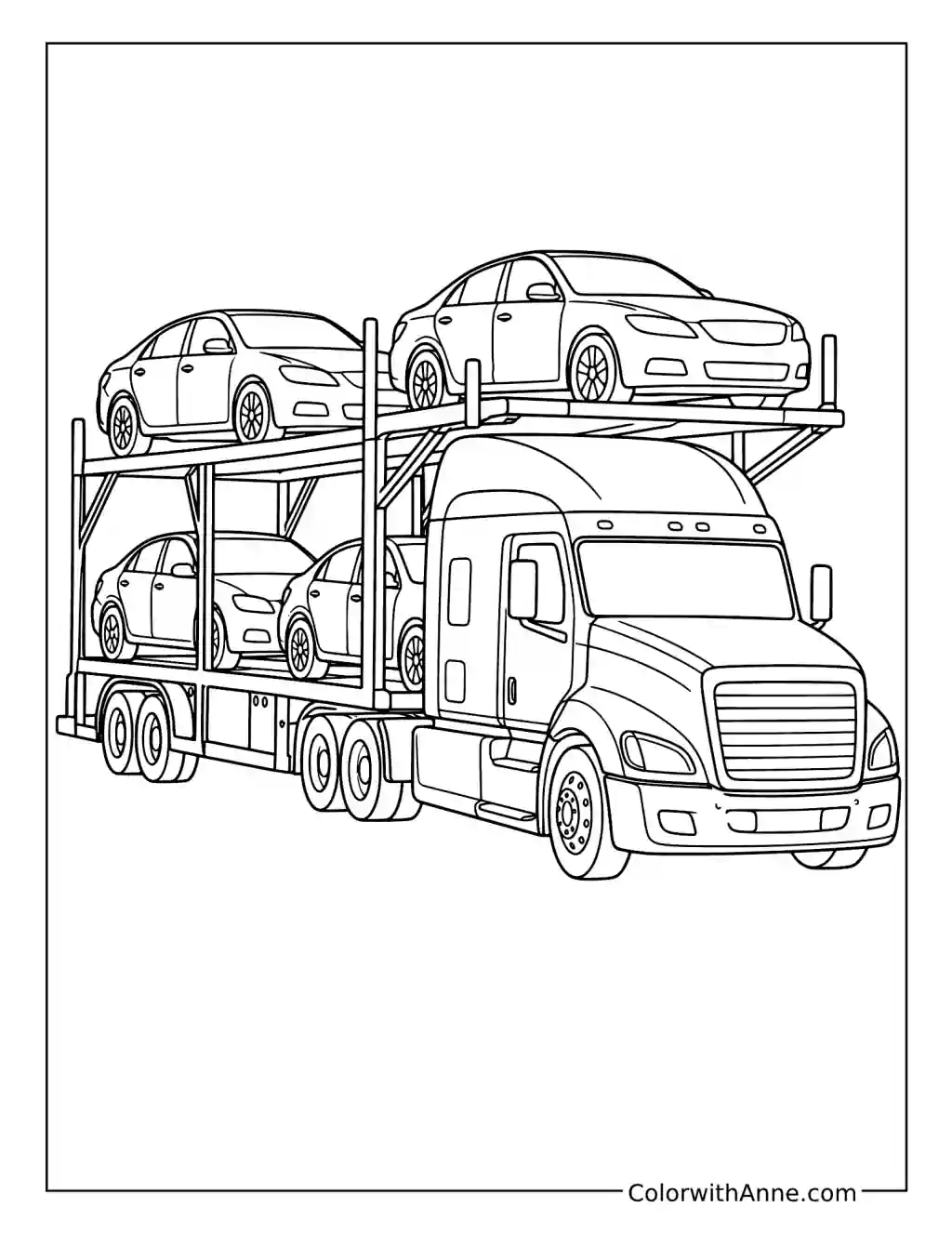Image Lorry Coloruing Printable 20 Semi Truck Coloring Pages (Free PDF Printables)