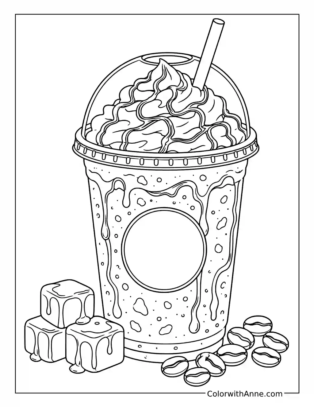 Caramel Frappuccino coloring page