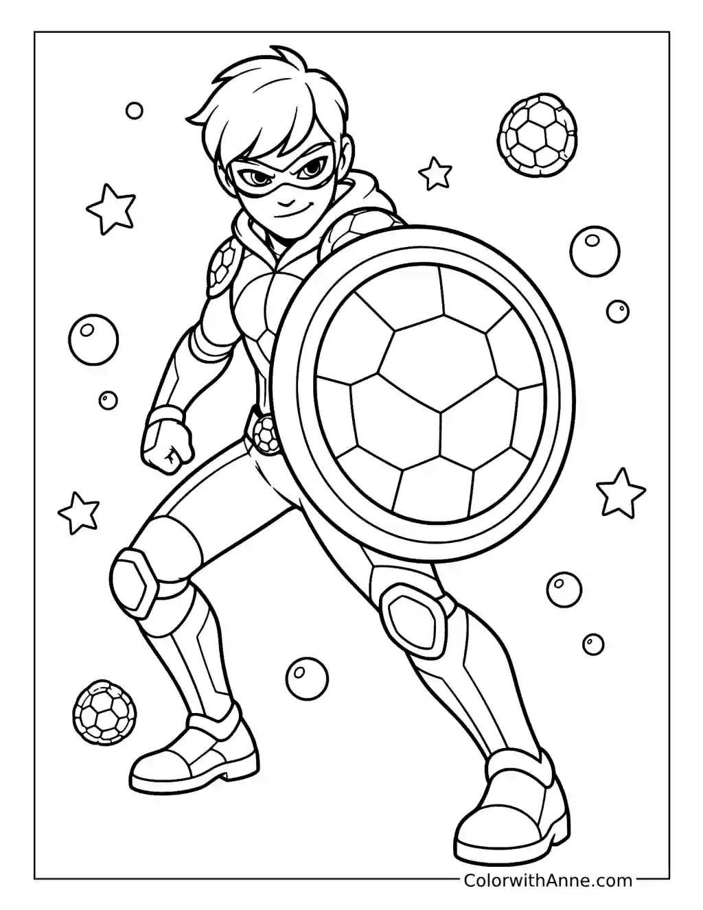 Carapace Ready with His Shield coloring page