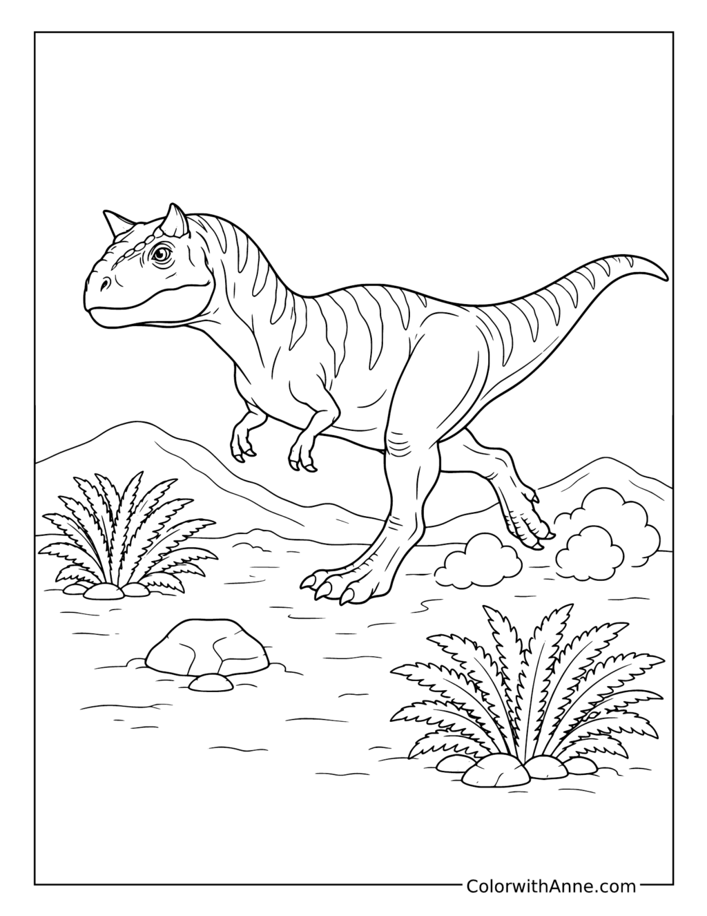 Carnotaurus Running coloring page