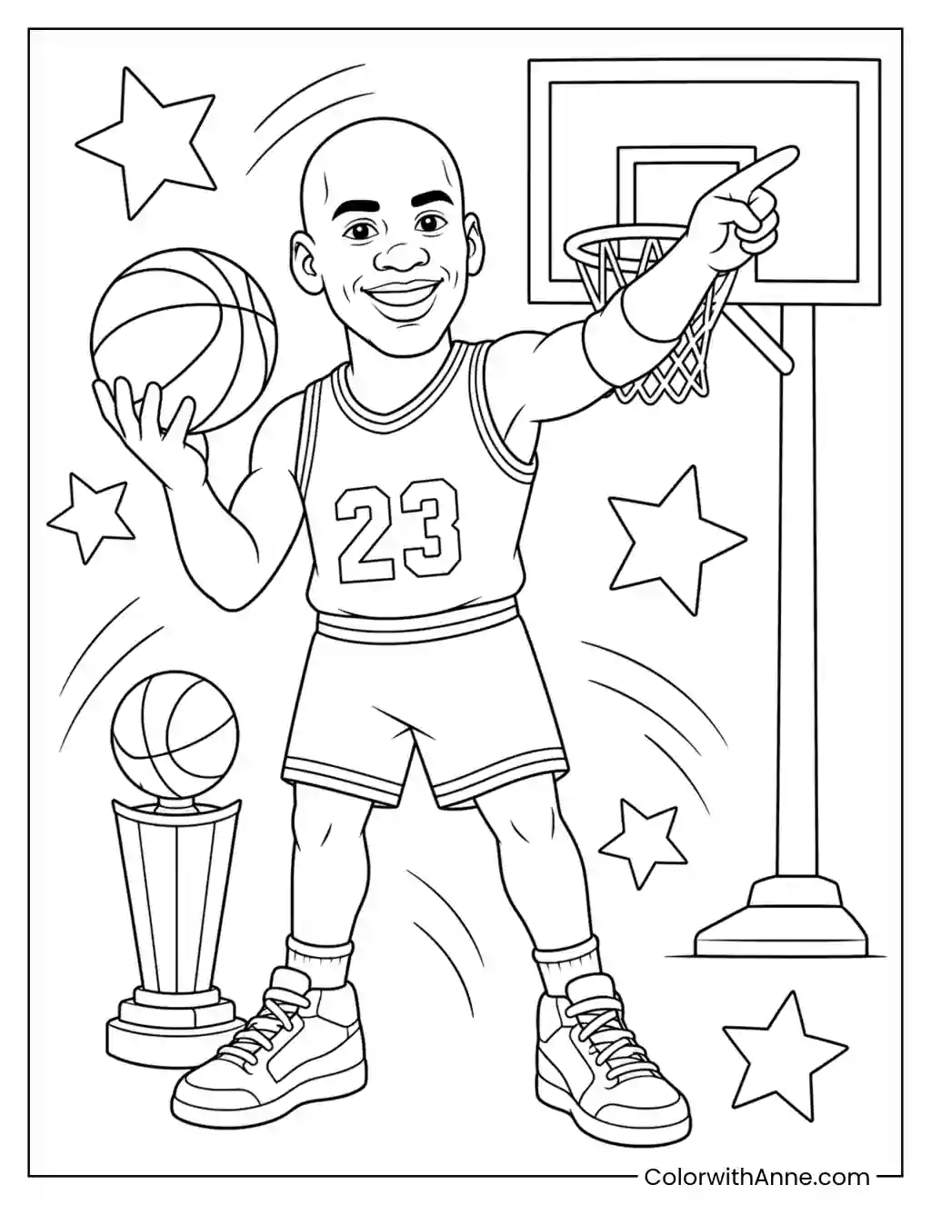 Cartoon Michael Jordan for Kids coloring page