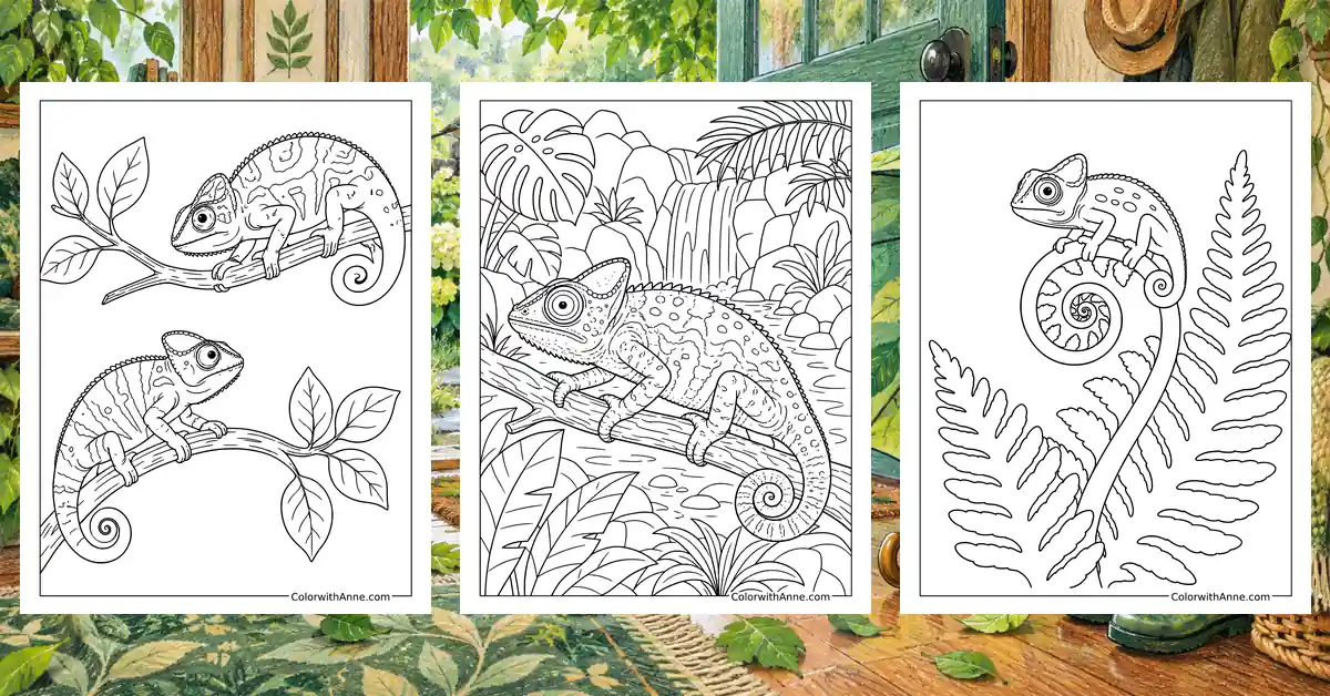 Chameleon Coloring Pages banner