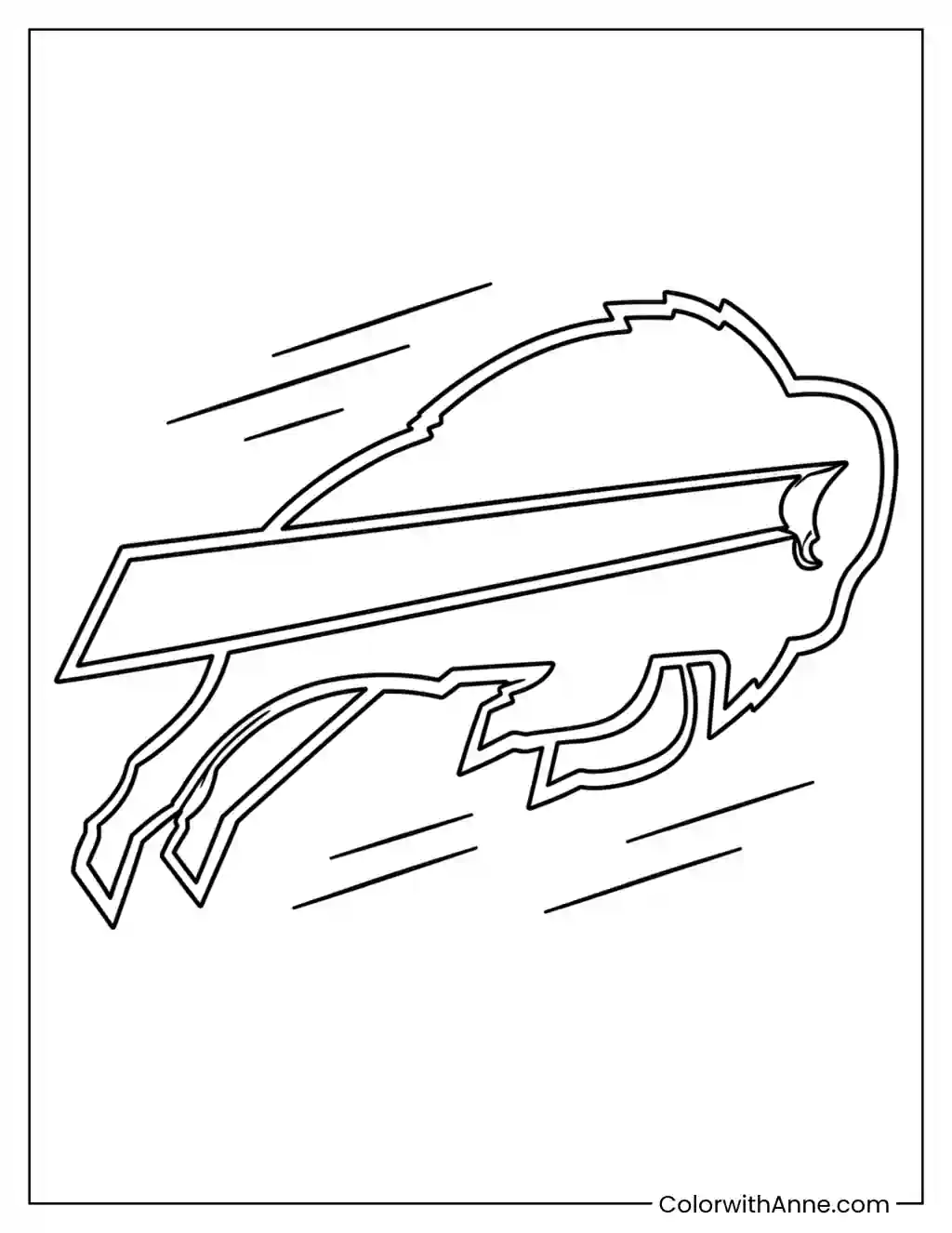Charging Buffalo coloring page