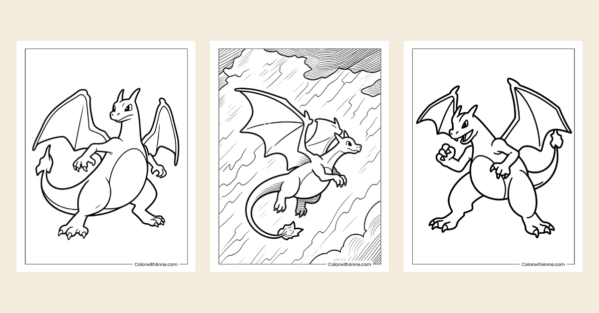 charizard coloring pages banner
