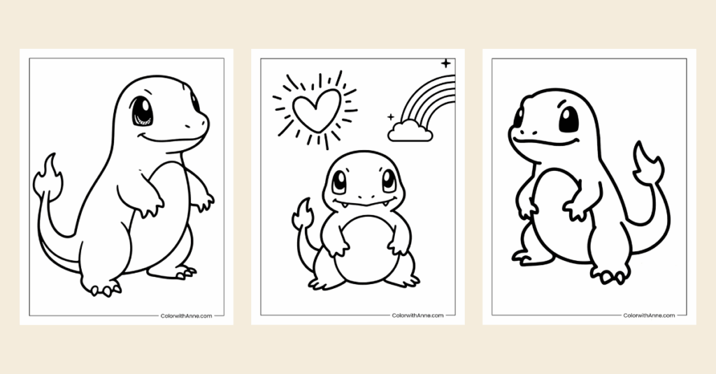 charmander coloring pages banner