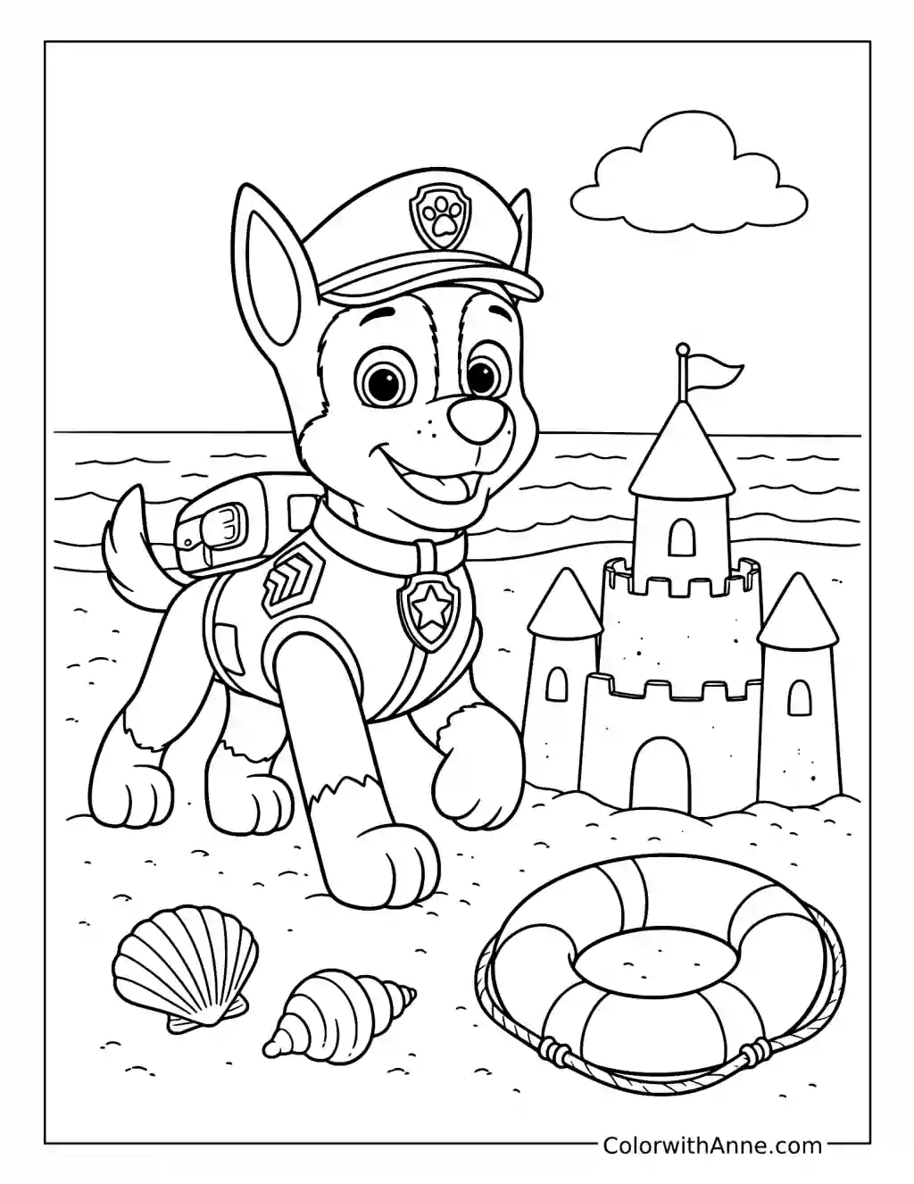 Chase Beach Patrol coloring page