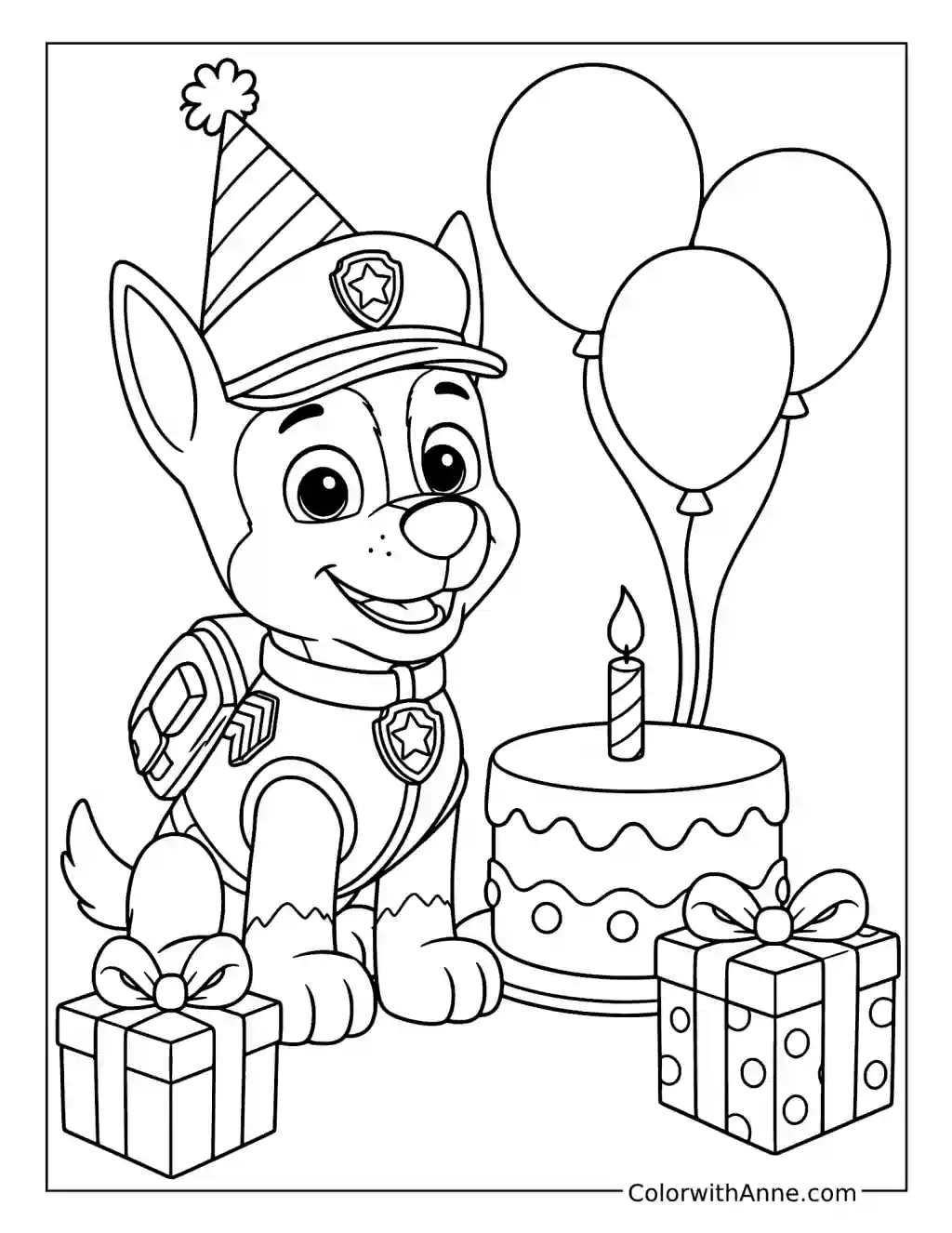 Chase Birthday Party coloring page