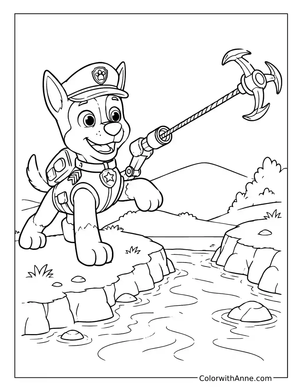 Chase Launching a Grappling Hook coloring page