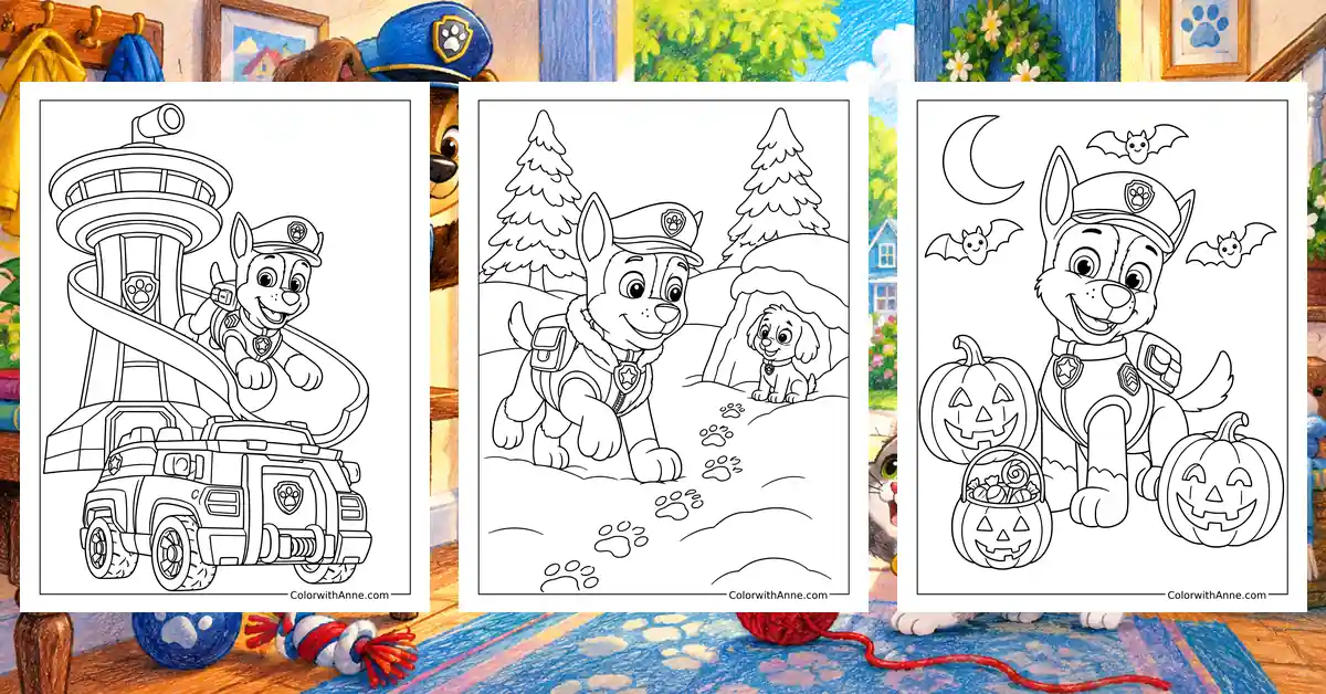 Chase Paw Patrol Coloring Pages banner