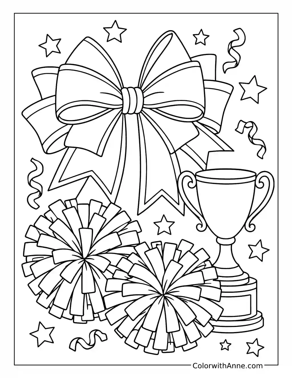 Cheerleading Bow coloring page
