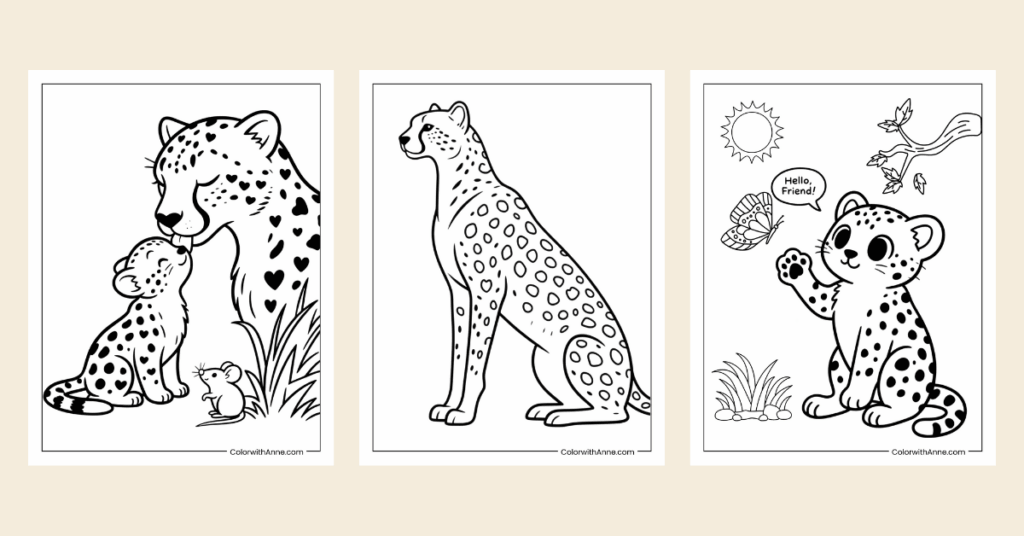 cheetah coloring pages banner