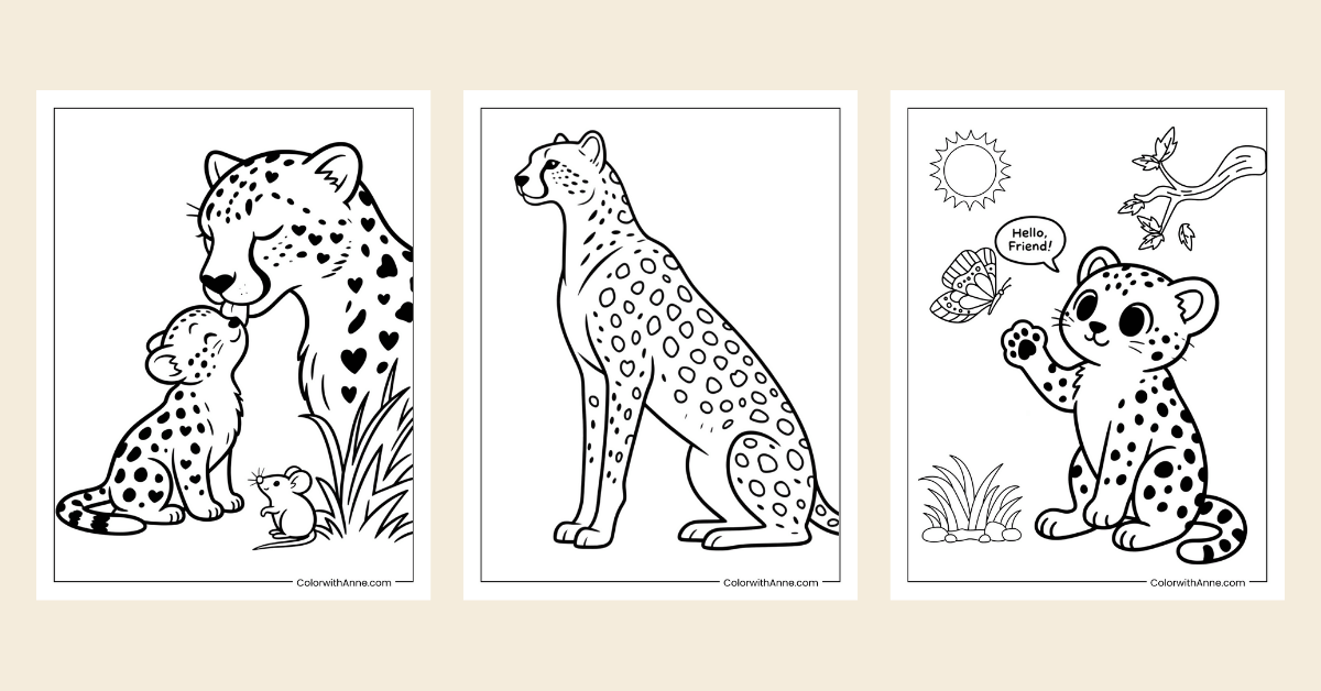 cheetah coloring pages banner