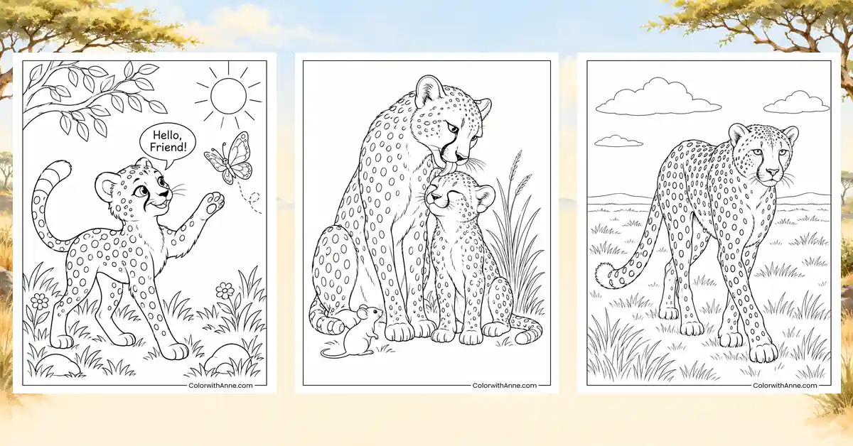 Cheetah Coloring Pages (Free PDF Printables)