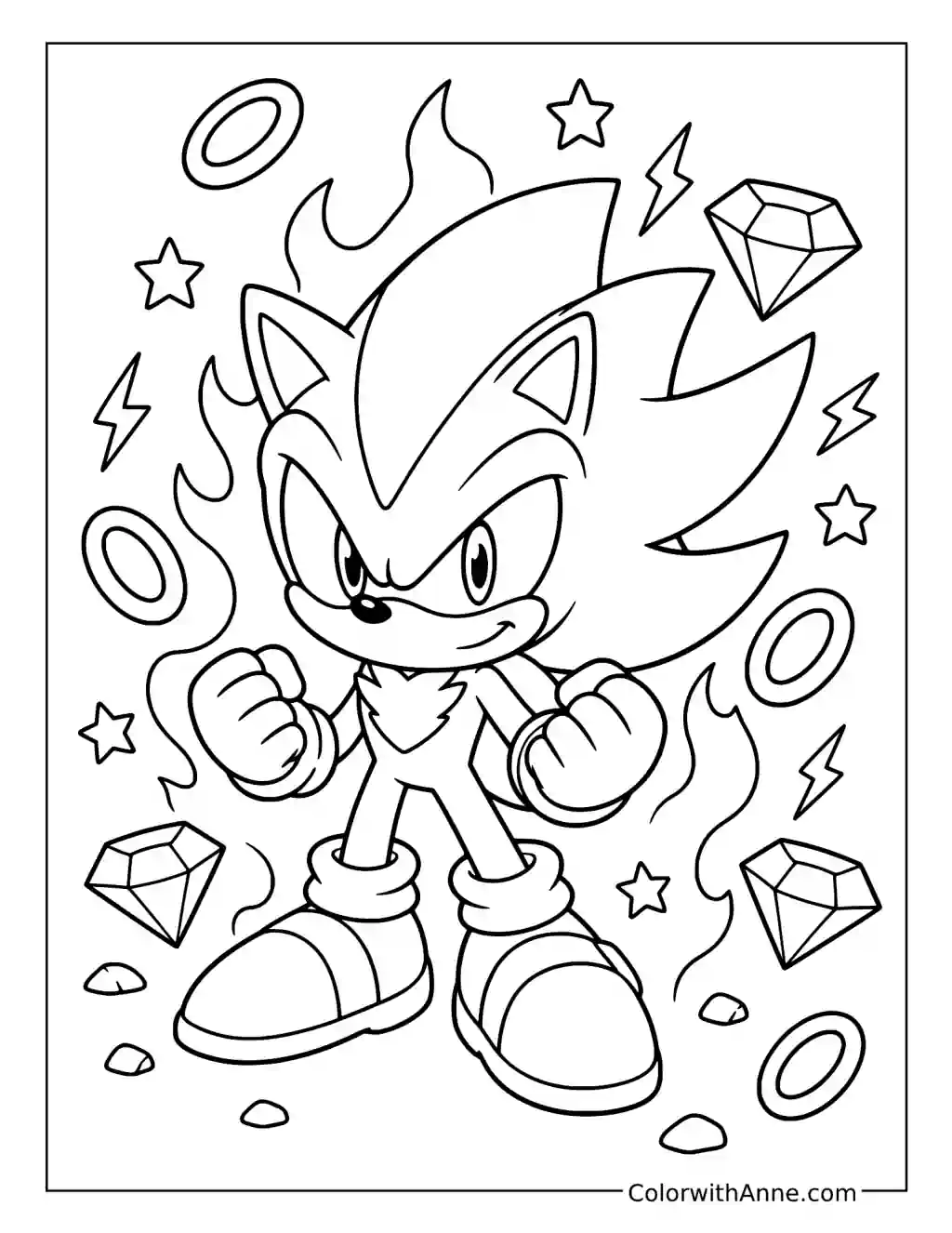 Chibi Dark Sonic coloring page