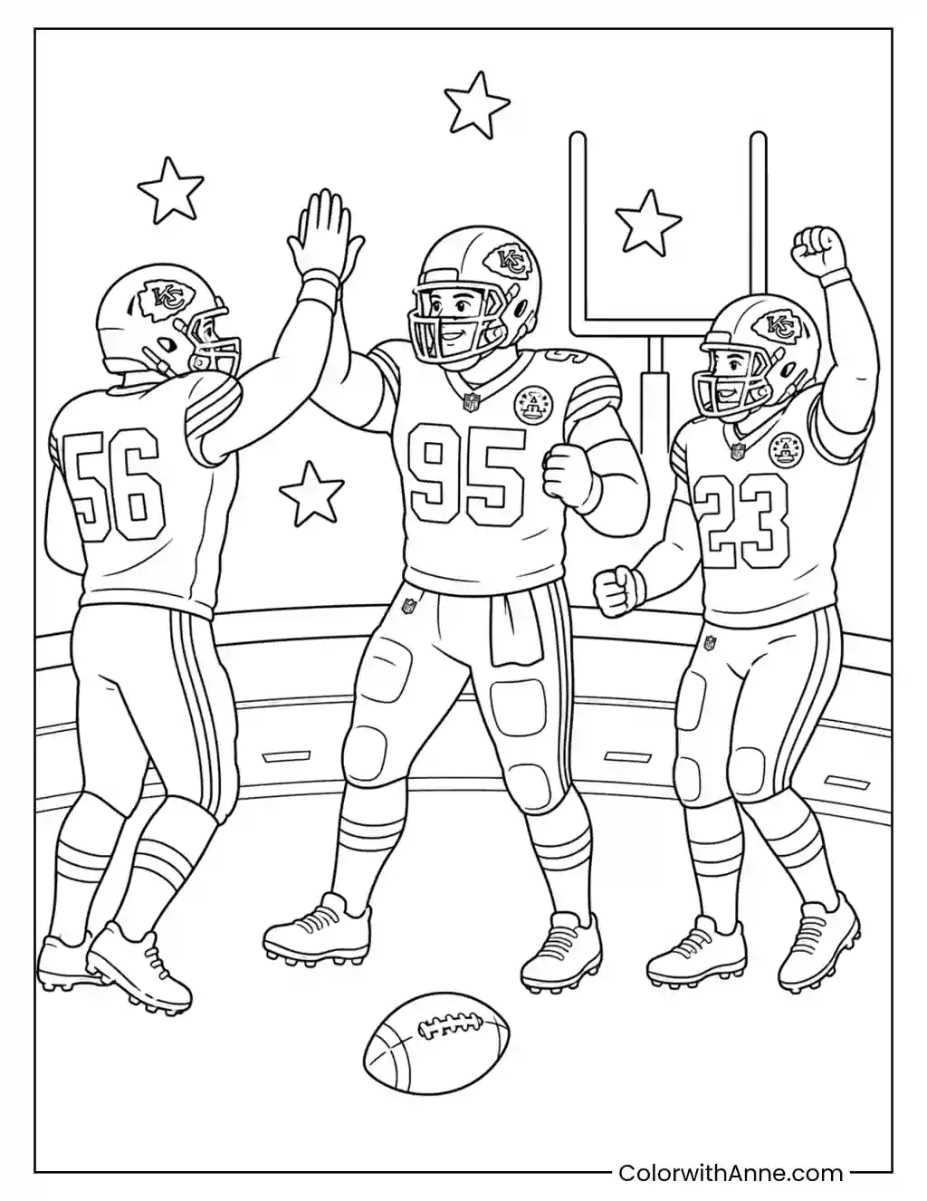 Chiefs Defensive Team Celebration coloring page