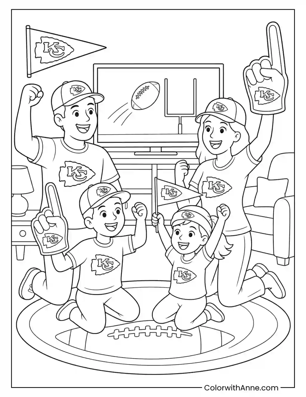 Chiefs Family Fan Celebration coloring page