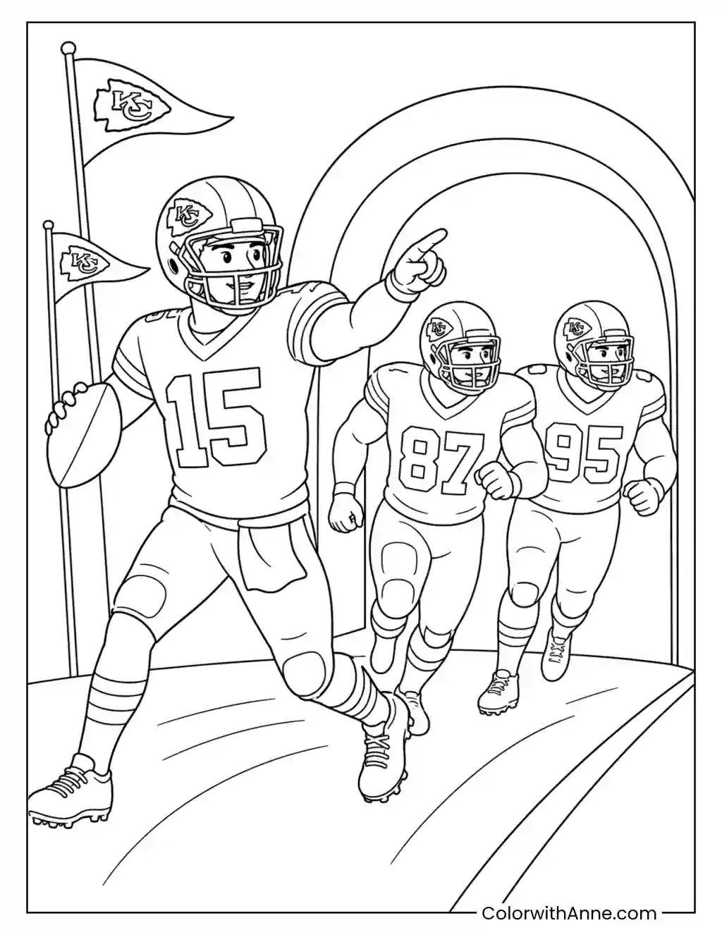 Chiefs Players Entering the Stadium coloring page