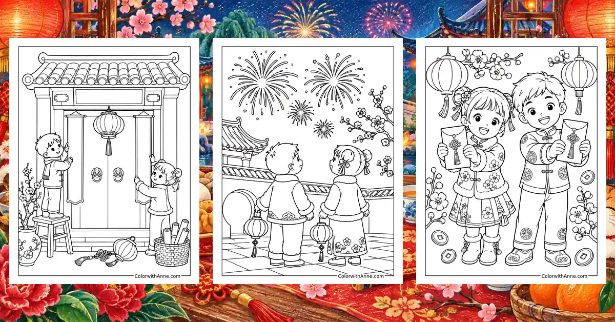 Chinese New Year Coloring Pages banner