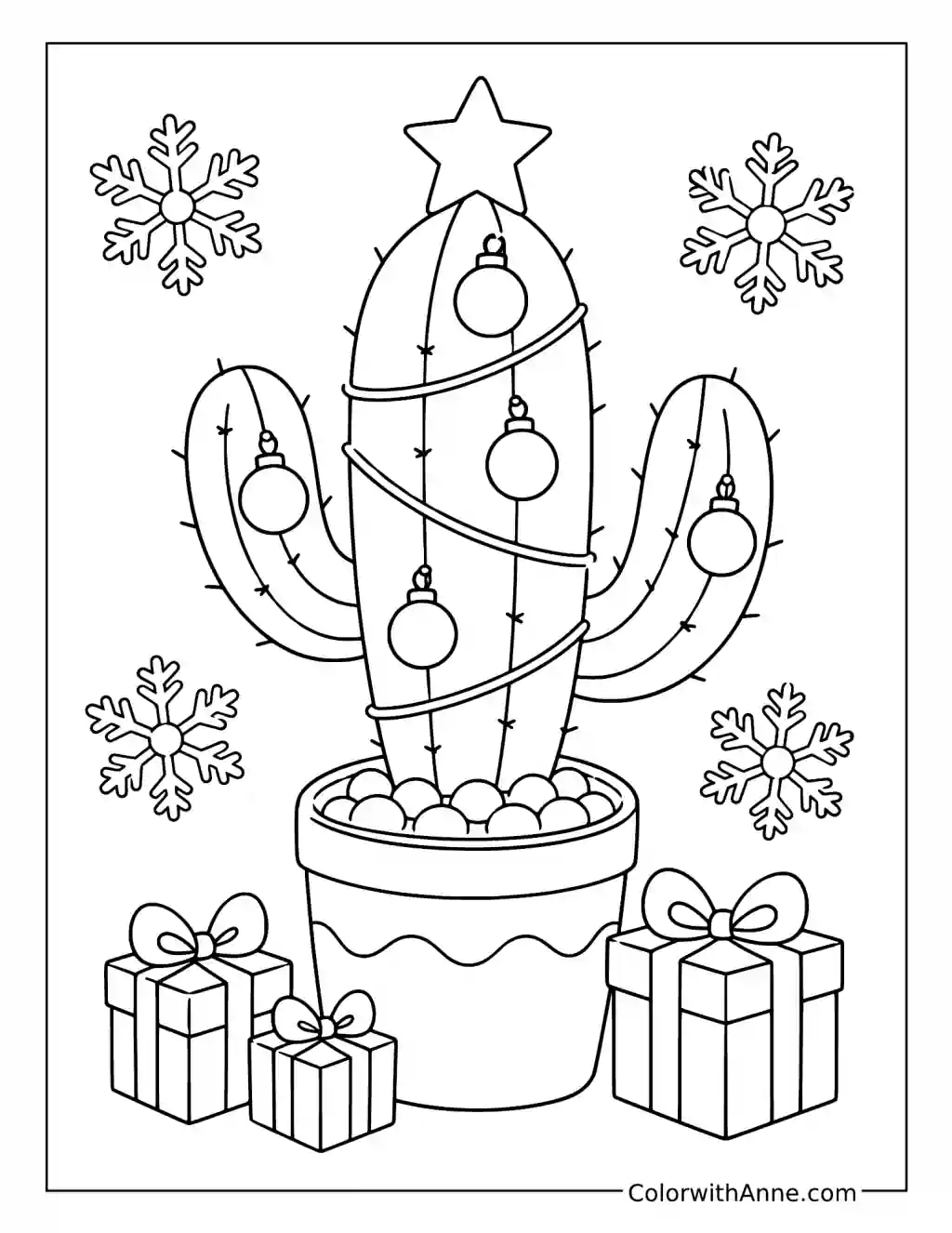 Christmas Cactus coloring page