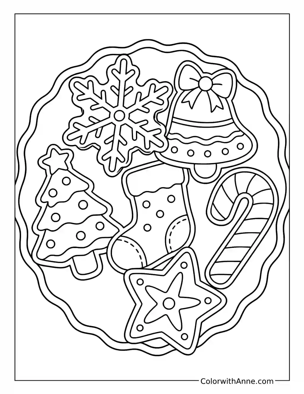 Christmas Cookie Platter coloring page