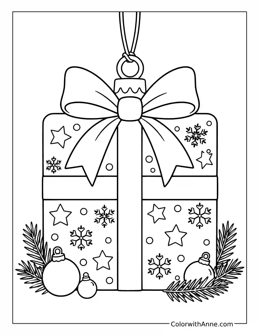 Christmas Gift Ornament coloring page